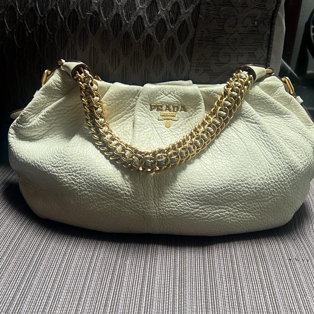 Prada Cream Hobo Bag
